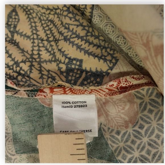 LL Bean Fit Flare Sundress  Size 0 Patchwork Print Paisley Spaghetti Straps Boho - Picture 4 of 13